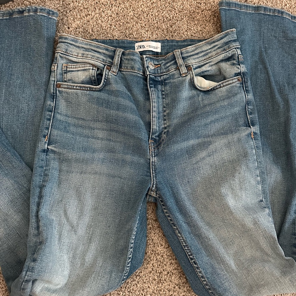 Zara Light Blue Straight Jeans